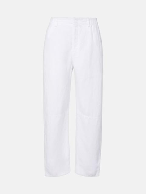 velvet Taylor linen straight pants