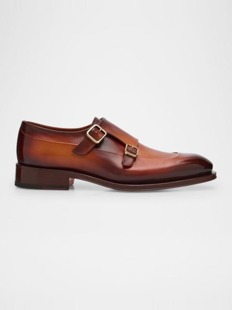 Santoni Men's Eros Double-Monk Strap Loafers