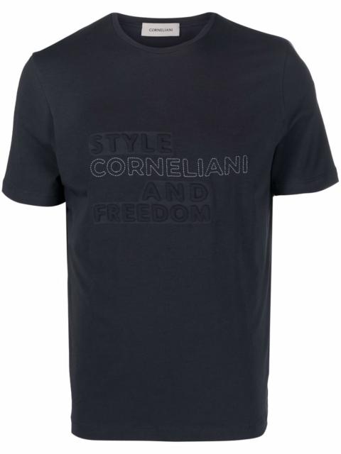 CORNELIANI slogan-embossed logo T-shirt