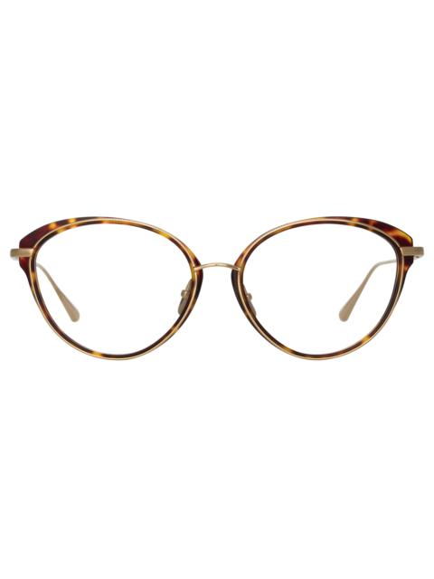 小物 LINDA farrow&PHILLIM 54.20-145 Linda Farrow - Samara Cat Eye Sunglasses in Yellow Gold