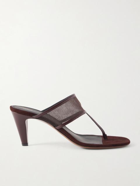 NEOUS Vena 65 Leather-trimmed Mesh Sandals