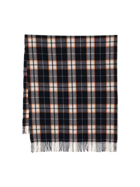 UNDERCOVER plaid fringed scarf
