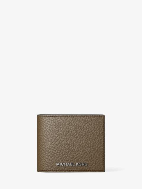 MICHAEL KORS Hudson Pebbled Leather Billfold Wallet