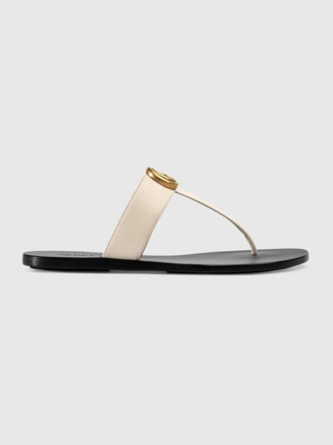 GUCCI Leather thong sandal with Double G