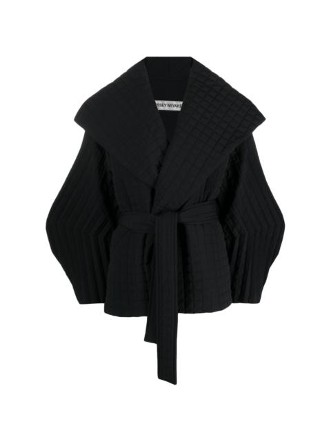 ISSEY MIYAKE Pleated Grid double-breasted coat