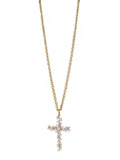 SYDNEY EVAN Diamond Cross Charm Cocktail Necklace