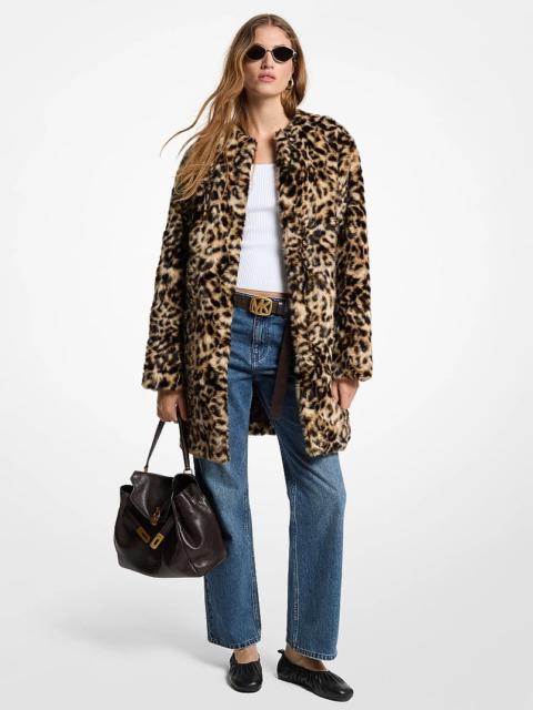 MICHAEL KORS Leopard Faux Fur Coat