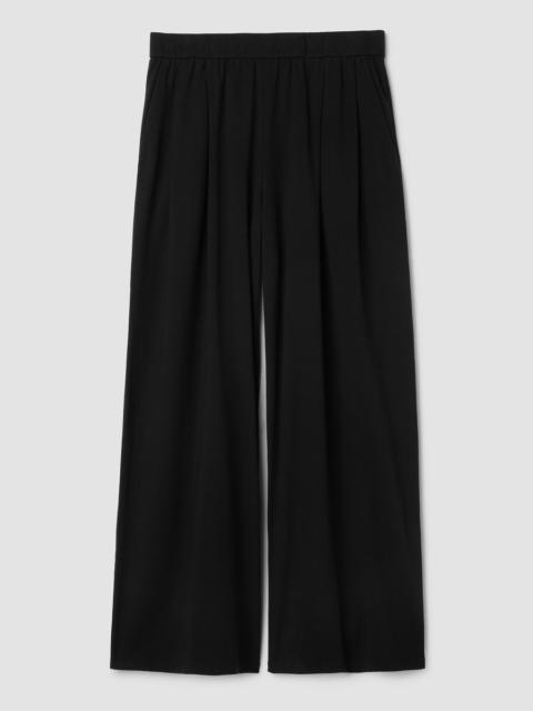 EILEEN FISHER Pima Cotton Stretch Jersey Full-Length Wide Pant