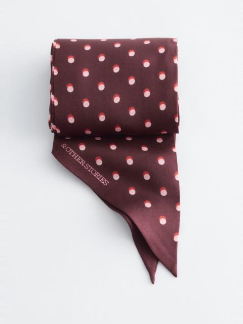 & Other Stories Polka-Dot Silk Scarf