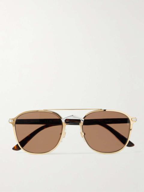 Aviator-Style Gold-Tone, Silver-Tone and Tortoiseshell Acetate Sunglasses