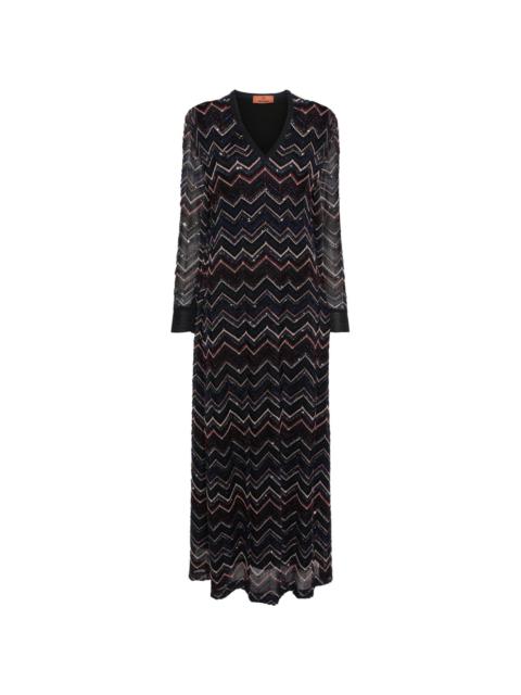 Missoni sequinned zigzag-knit dress