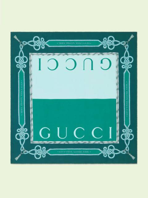GUCCI Double Gucci print silk scarf