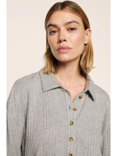 eberjey Variegated Rib Long Sleeve Polo