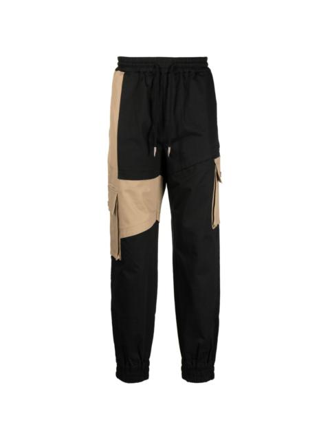 colour-block panelled drawstring trousers