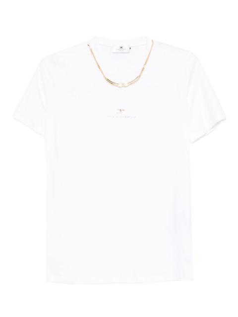 ELISABETTA FRANCHI chain-embellished cotton T-shirt
