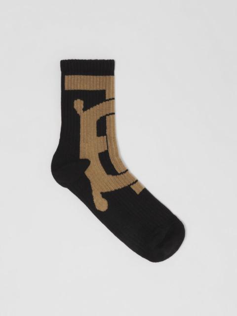 Burberry Monogram Intarsia Technical Stretch Cotton Socks