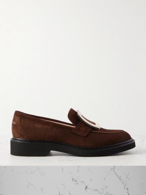 Roger Vivier Viv Rangers Buckled Suede Loafers