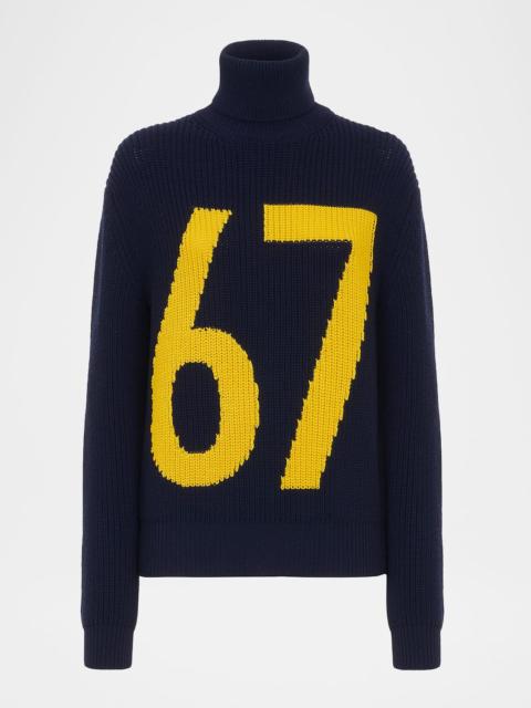 Ralph Lauren Intarsia-Knit Cotton-Silk Turtleneck