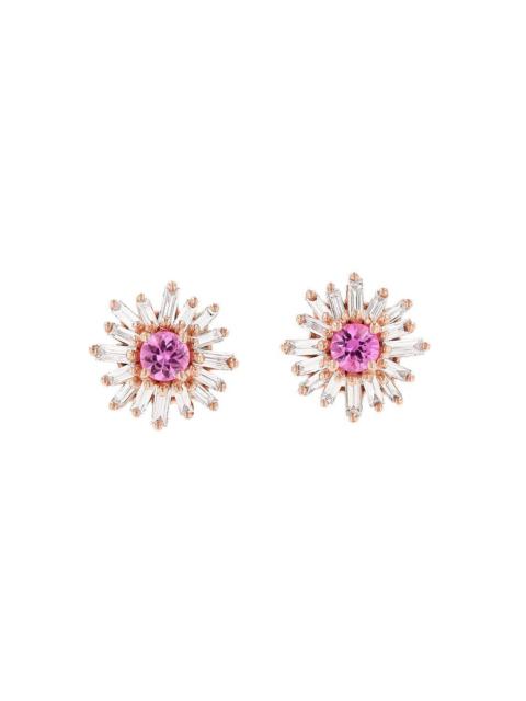 SUZANNE KALAN Pink Sapphire Diamond Stud Earrings