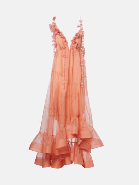 Zimmermann Como floral-appliqué silk maxi dress