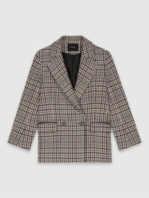 maje Short checked jacket