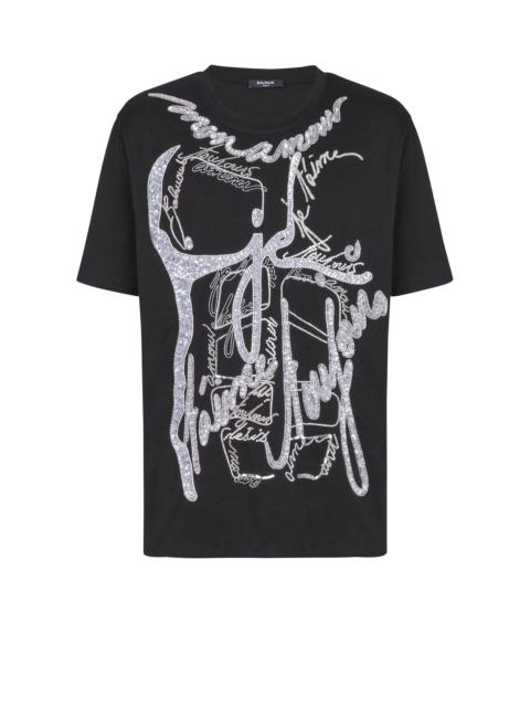 Balmain T-shirt with torso and "Love Letter" embroidery