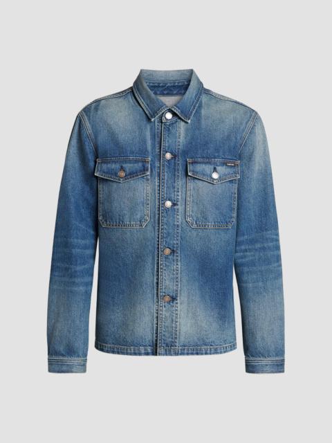 TOM FORD Men's Cotton Denim Shirt Jacket - Washed Indigo