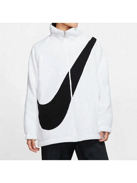 Nike (WMNS) Nike Big Swoosh Fleece Jacket 'White Black' CZ4064-100