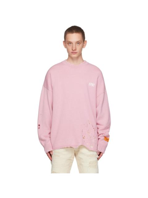 Heron Preston Pink Shredded Crewneck
