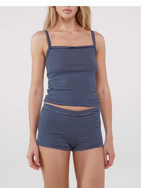 Cou Cou The Boyshort: Navy French Stripe Cotton Jersey