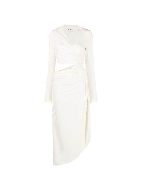 Off-White Vi-Crepe draped midi dress