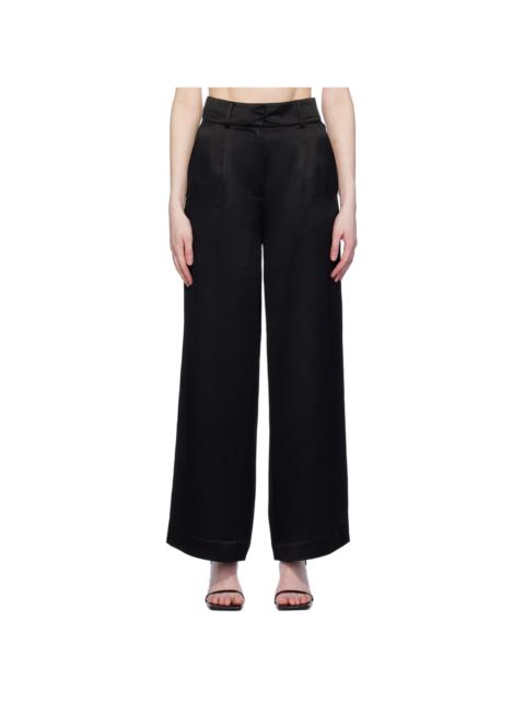 Black Textured Trousers