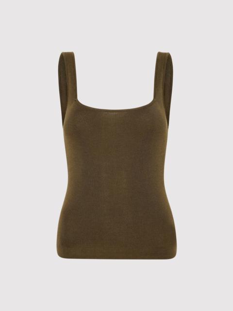 ST. AGNI Square Neck Knit Singlet - Kelp
