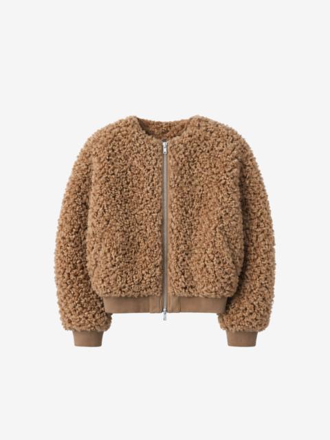 The Frankie Shop Gina Fur Bomber Jacket - Camel