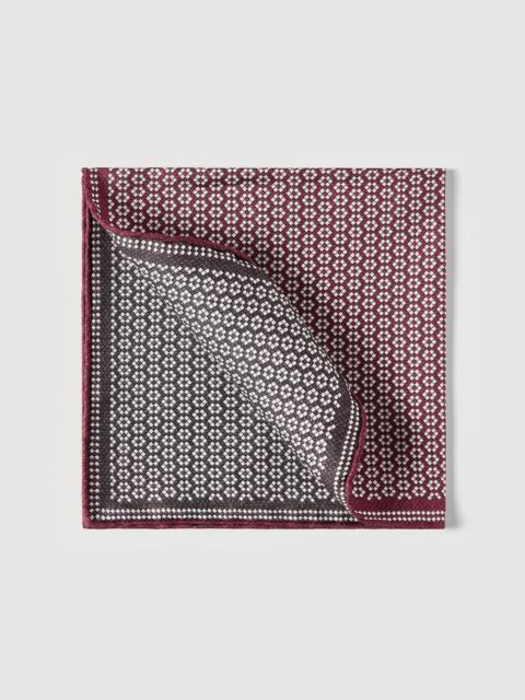 Brunello Cucinelli Silk geometric pattern pocket square