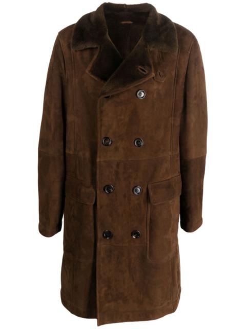 Brunello Cucinelli double-breasted lambskin coat