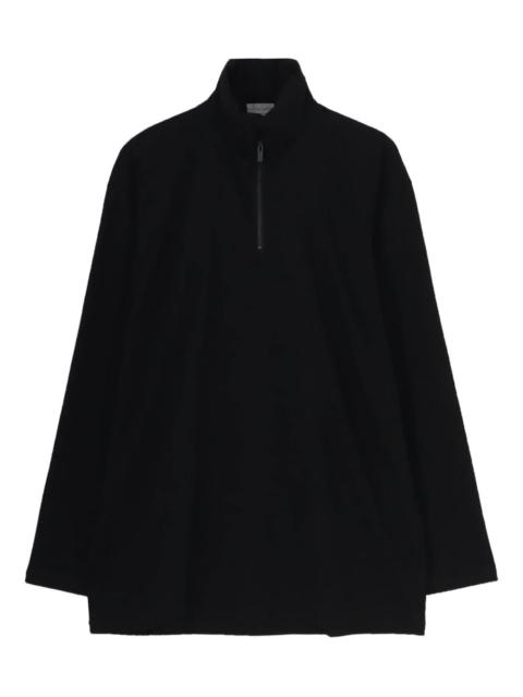 Yohji Yamamoto padded-collar half-zip sweater