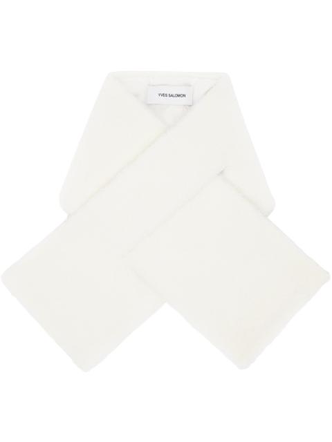 Yves Salomon White Technique Down Shearling Scarf