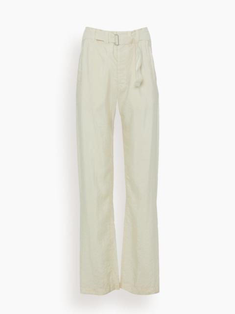 Soft Belted Pant in Light Cream