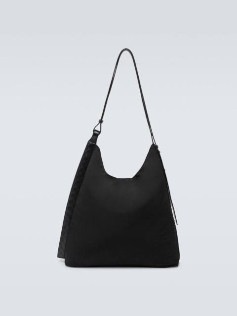 Leather-trimmed tote bag