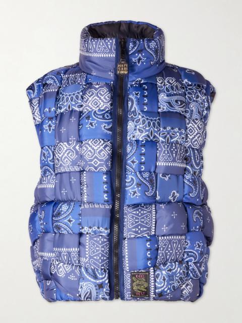 Kapital Quilted Patchwork Bandana-Print Shell Gilet