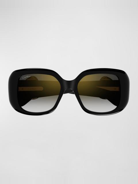 Cartier Panther-C Acetate Square Sunglasses