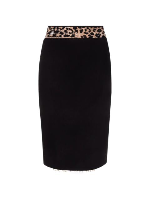PHILIPP PLEIN leopard print waistband skirt