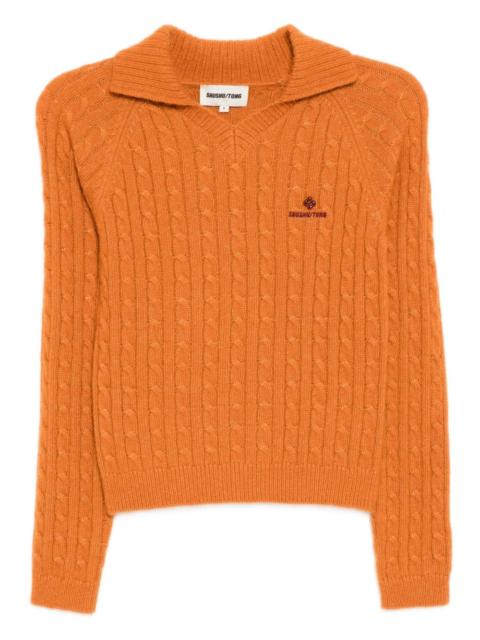 SHUSHU/TONG logo-embroidered top