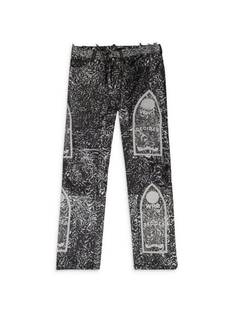 WHO DECIDES WAR FOIL LEATHER PANTS "BLACK" 11200660002AW23
