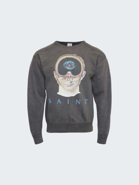 SAINT M×××××× Skull Crewneck Sweatshirt Black | thewebster