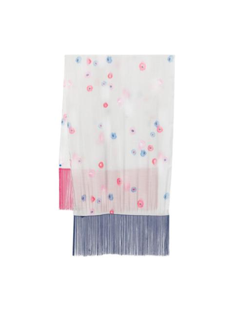 EMPORIO ARMANI floral-print fringed scarf