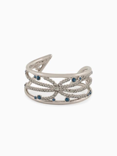 GIORGIO ARMANI BRASS AND SWAROVSKI CRYSTAL BANGLE