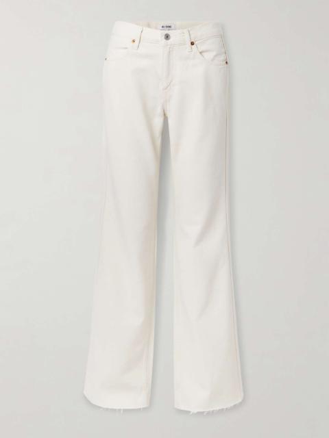 RE/DONE The Californian frayed mid-rise flared jeans White