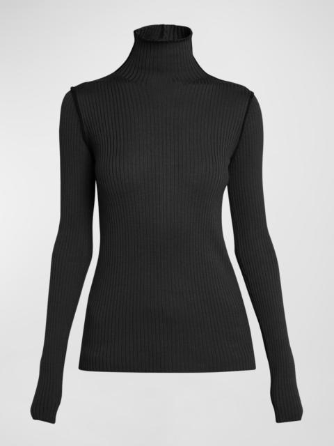 Moncler Extra Fine Wool Ribbed Turtleneck Sweater